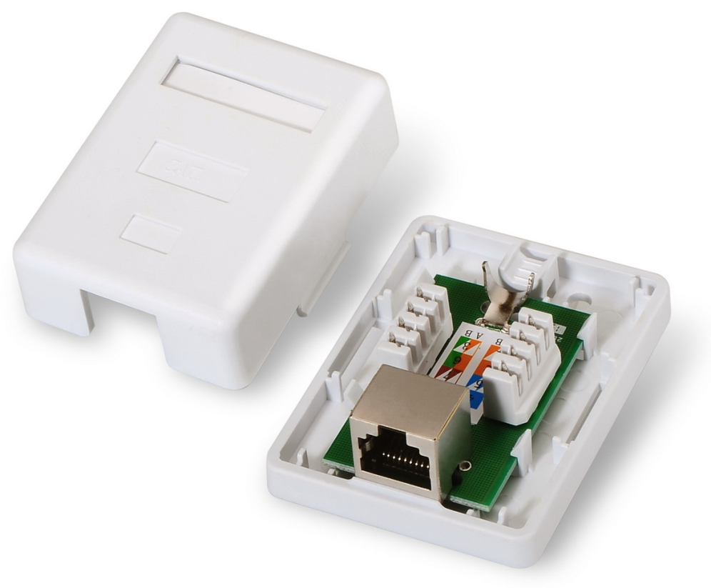 ROSETA DE SUPERFICIE AISENS RJ45 CAT.6 FTP 1 TOMA BLANCO - detalle