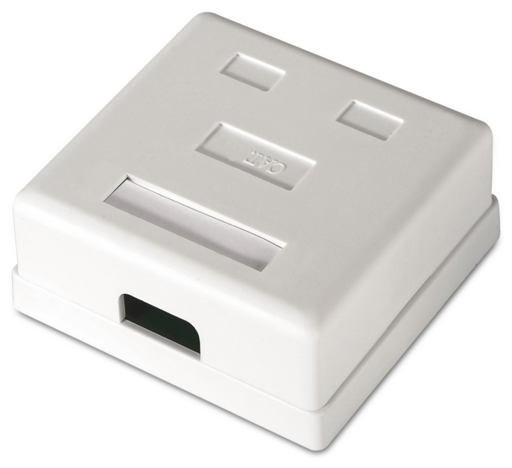 ROSETA DE SUPERFICIE AISENS RJ45 CAT.6 UTP 2 TOMAS BLANCO - detalle