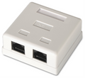 ROSETA DE SUPERFICIE AISENS RJ45 CAT.6 UTP 2 TOMAS BLANCO