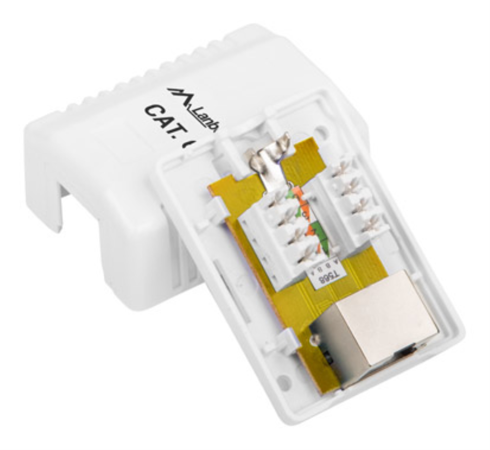 ROSETA DE SUPERFICIE LANBERG CAT.6 FTP 1X TOMA RJ45 BLANCO - detalle