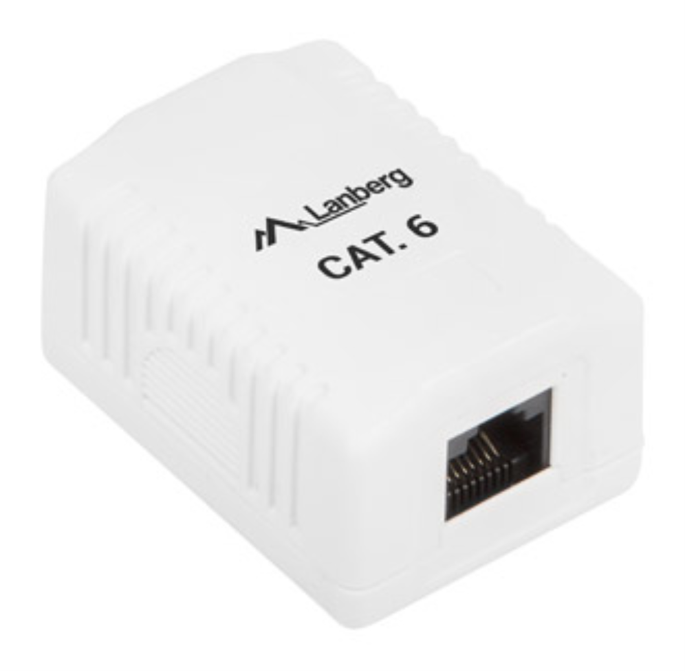 ROSETA DE SUPERFICIE LANBERG CAT.6 UTP 1X TOMA RJ45 BLANCO - detalle