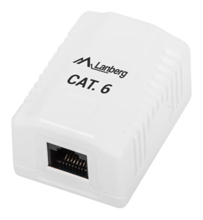 ROSETA DE SUPERFICIE LANBERG CAT.6 UTP 1X TOMA RJ45 BLANCO