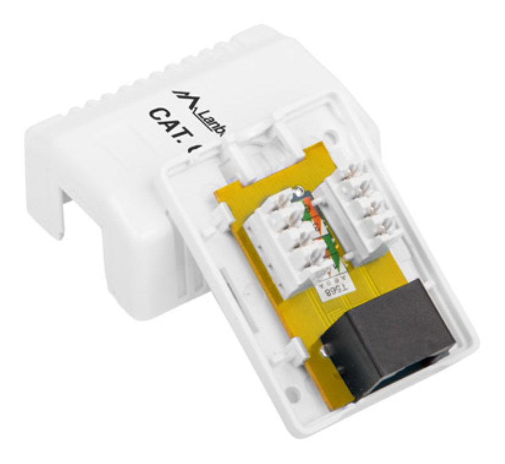 ROSETA DE SUPERFICIE LANBERG CAT.6 UTP 1X TOMA RJ45 BLANCO - detalle