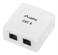 ROSETA DE SUPERFICIE LANBERG CAT.6 UTP 2X TOMA RJ45 BLANCO