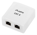 ROSETA LANBERG DE SUPERFICIE CAT.6 FTP 2X TOMA RJ45 BLANCO