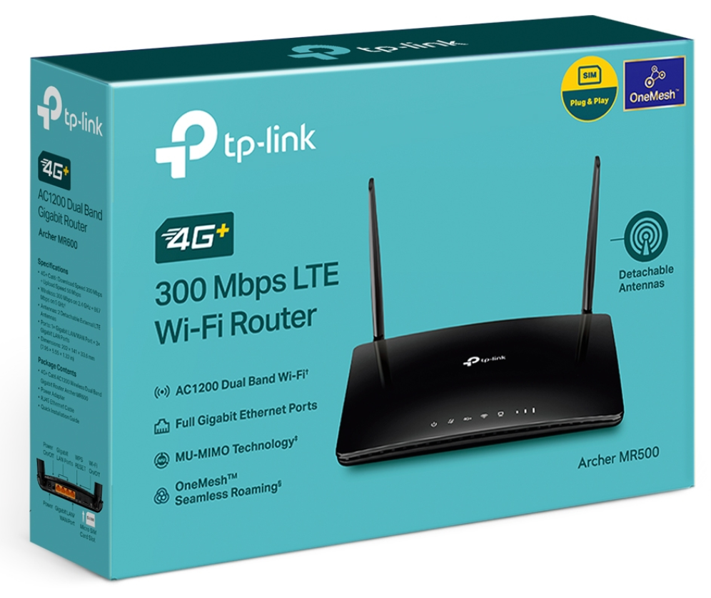 ROUTER 4G TP-LINK ARCHER MR500 CAT6 LTE AC1200 - detalle