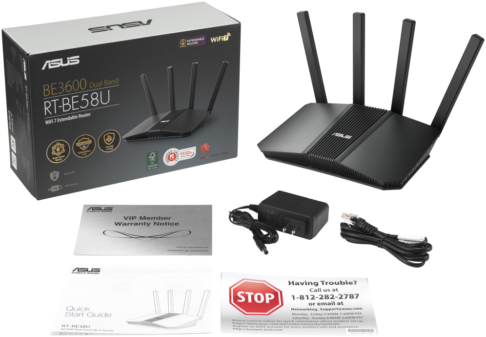 ROUTER AUSUS BE3600 DUAL BAND WIFI 7 - detalle