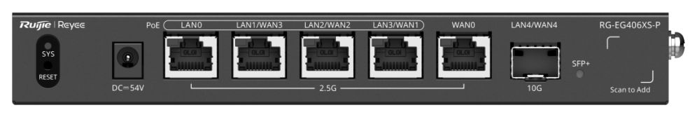 ROUTER CLOUD RUIJIE 5 PUERTOS RJ45 2.5G 4 PoE+ 1 SFP+ - detalle