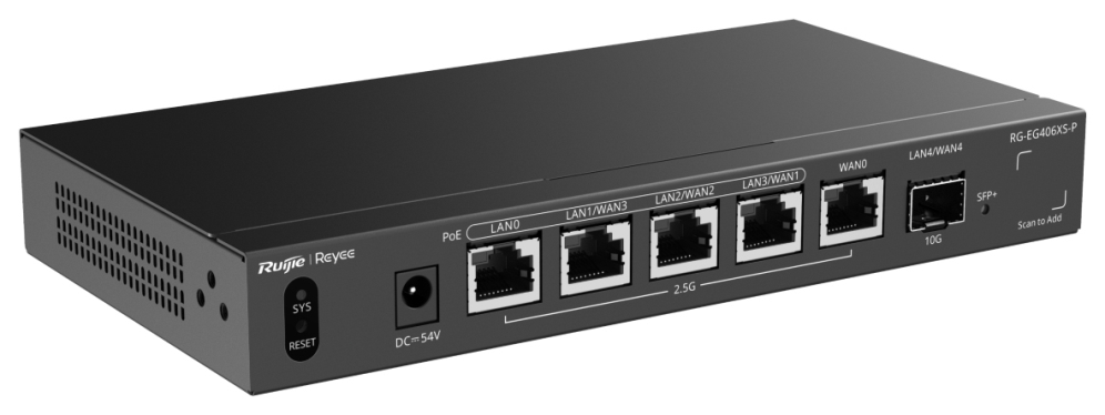 ROUTER CLOUD RUIJIE 5 PUERTOS RJ45 2.5G 4 PoE+ 1 SFP+ - detalle