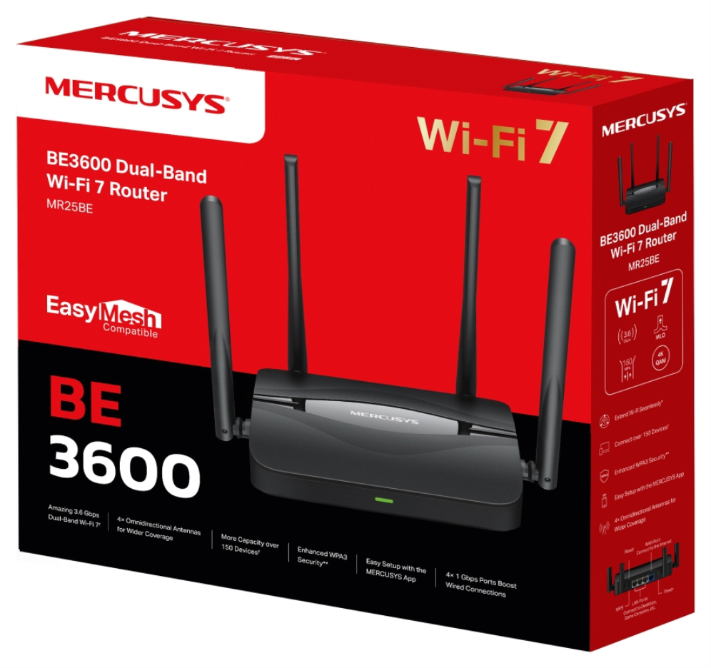 ROUTER MERCUSYS DUAL BAND WIFI 7 MR25BE - detalle