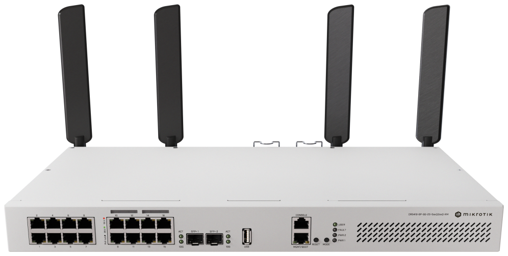 ROUTER MIKROTIK CRS418-8P-8G-2S+5axQ2axQ-RM - detalle