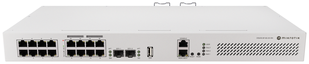 ROUTER MIKROTIK CRS418-8P-8G-2S+RM - detalle