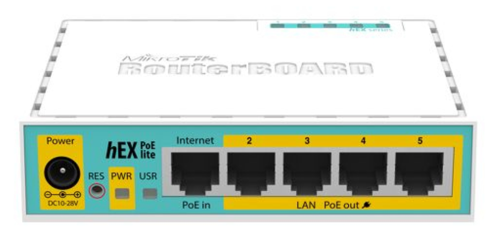 ROUTER MIKROTK HEX POE LITE - RB750UPR2 - detalle