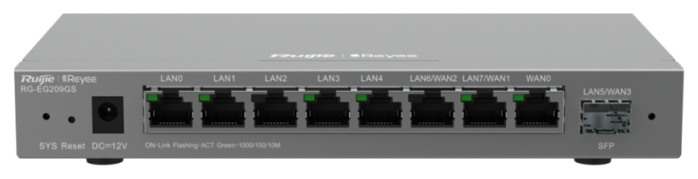 ROUTER RUIJIE REYEE RG-EG209GS 9-PORT GIGABIT + 1 SFP MULTIWAN ROUTER - detalle