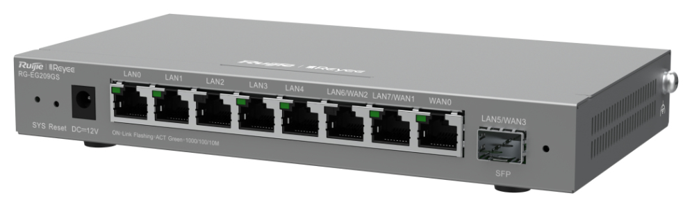 ROUTER RUIJIE REYEE RG-EG209GS 9-PORT GIGABIT + 1 SFP MULTIWAN ROUTER - detalle