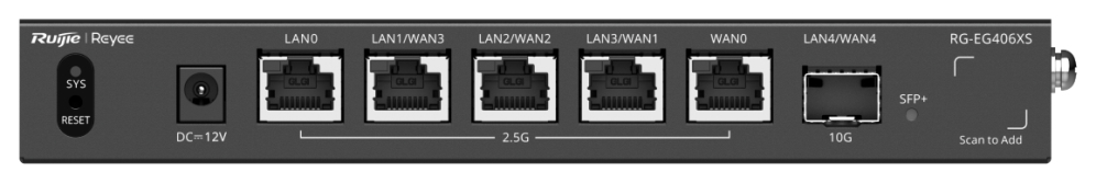 ROUTER RUIJIE REYEE RG-EG406XS 6-PORT MULTI-GIGABIT CLOUD MANAGED - detalle
