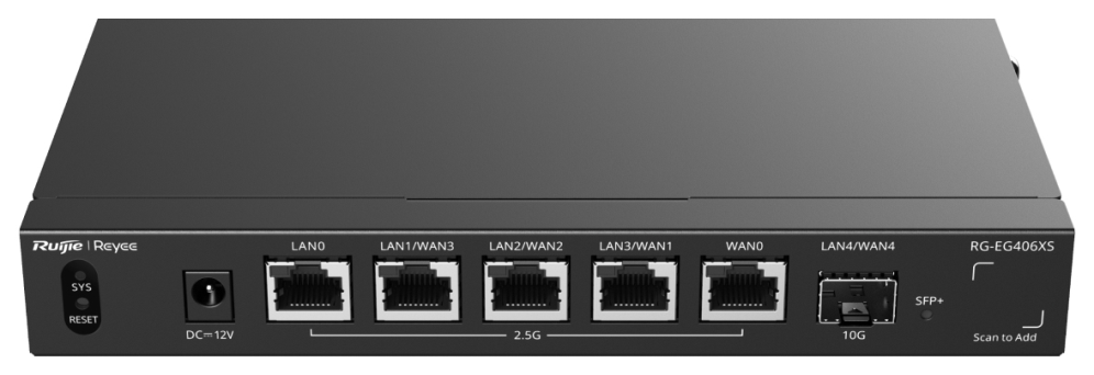 ROUTER RUIJIE REYEE RG-EG406XS 6-PORT MULTI-GIGABIT CLOUD MANAGED
