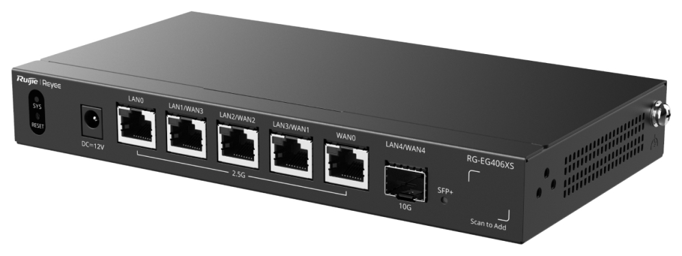 ROUTER RUIJIE REYEE RG-EG406XS 6-PORT MULTI-GIGABIT CLOUD MANAGED - detalle