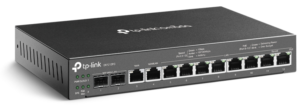 ROUTER SWITCH CONTROLLER OMADA ER7212PC VPN POE+ - detalle