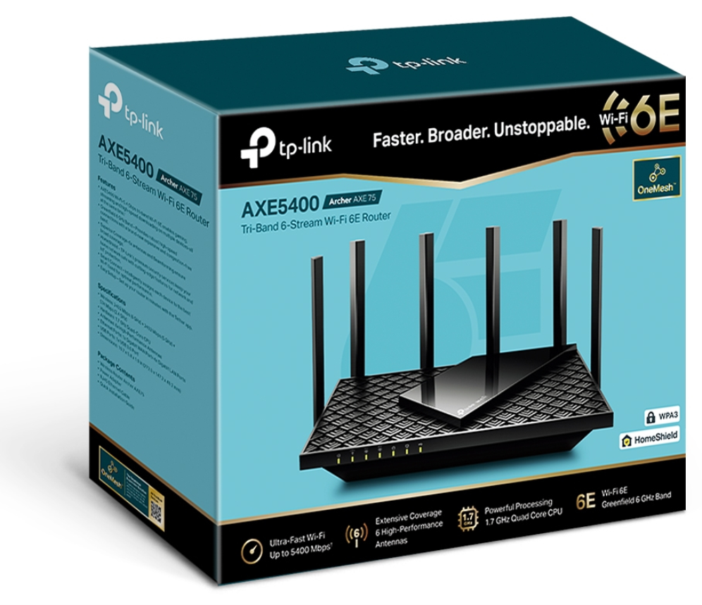 ROUTER TP-LINK ARCHER AXE75 AXE5400 WIFI6 GIGABIT - detalle