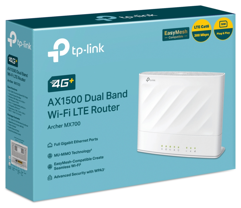 ROUTER TP-LINK AX1500 4G LTE ADVANCED CAT6 - detalle