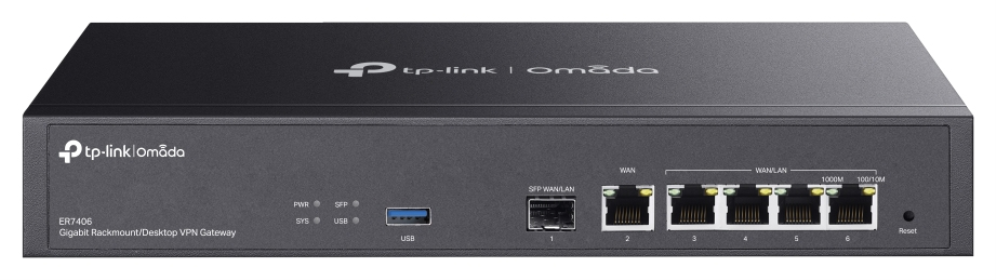 ROUTER VPN TP-LINK OMADA MULTI-GIGABIT MONTABLE EN RACK ESCRITORIO OMADA ER7406