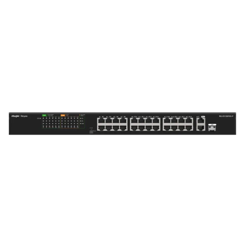Ruijie Networks RG-ES126FGS-P switch No administrado L2 Gigabit Ethernet (10/100/1000) Energía sobre Ethernet (PoE) Negr