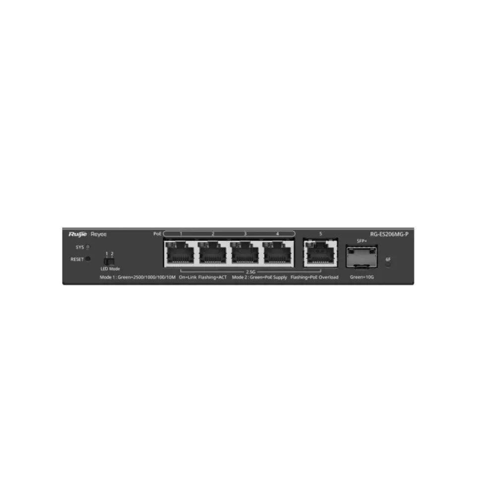 Ruijie Networks RG-ES206MG-P switch Gestionado L2 2.5G Ethernet (100/1000/2500) Energía sobre Ethernet (PoE) Montaje en 