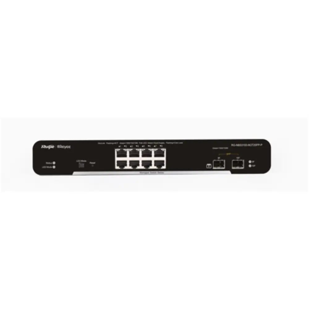 Ruijie Networks RG-NBS3100-8GT2SFP-P switch Gestionado L2 Gigabit Ethernet (10/100/1000) Energía sobre Ethernet (PoE) Ne