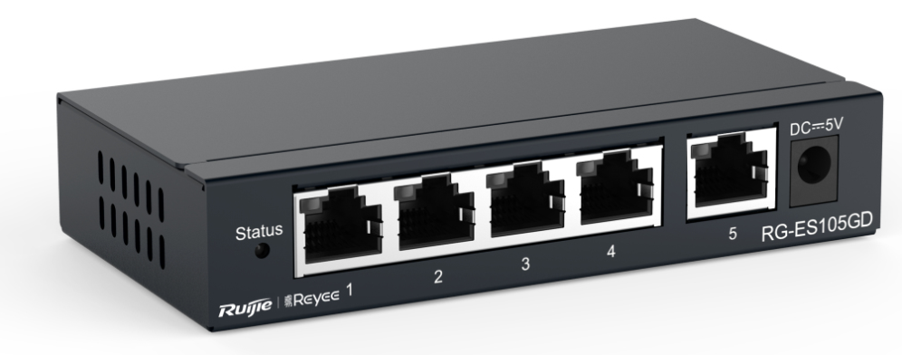 RUIJIE REYEE RG-ES105GD 5-PORT GIGABIT DESKTOP SWITCH METAL CASE - detalle