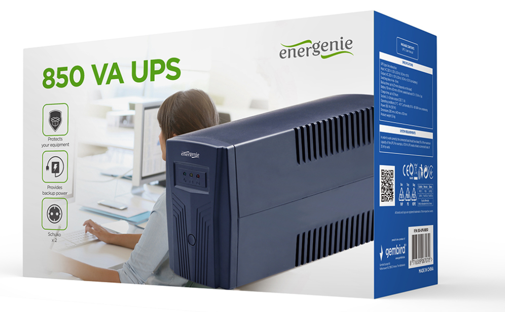 SAI GEMBIRD BASIC 850 DE 850 VA TOMAS DE SALIDA SHUKO NEGRO - detalle