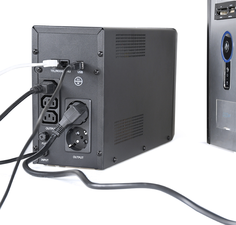 SAI GEMBIRD CON USB Y DISPLAY LCD 2000 VA NEGRO - detalle