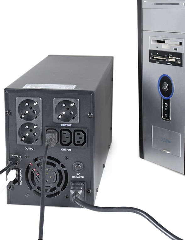SAI GEMBIRD CON USB Y DISPLAY LCD 3000 VA NEGRO - detalle