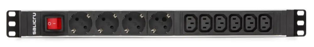 Kit de montaje para bahías Salicru SPS 4F+6F PDU SCH+C13/C14 con enchufes y conectores, en imagen con código 52036577