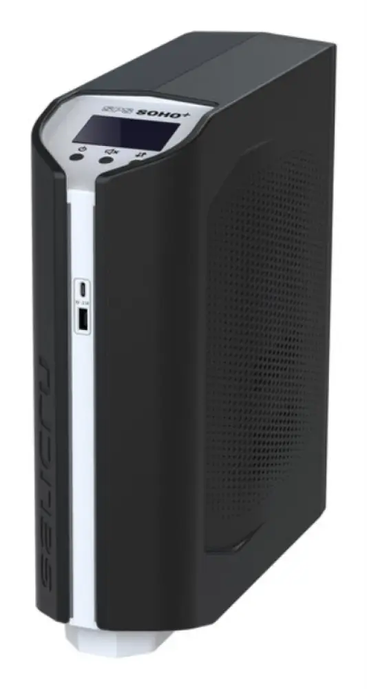 SAI SALICRU SPS 750 SOHO+ con 4 salidas AC, sistema de alimentación ininterrumpida línea interactiva 0.75 kVA, compacto y seguro.