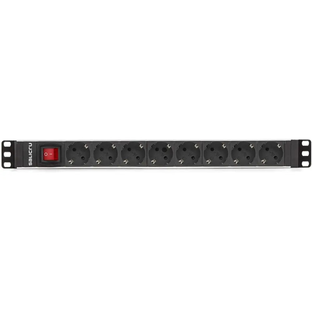 Regleta SALICRU SPS 8F.PDU SCH con múltiples tomas para protección eléctrica y conexión en entornos profesionales.