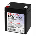 Batería SALICRU UBT 12/4.5 para sistema SAI, mostrada en un armario de baterías para sistemas de alimentación ininterrumpida.