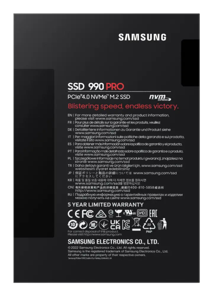 Samsung 990 PRO 1 TB M.2 PCI Express 4.0 NVMe V-NAND MLC - detalle