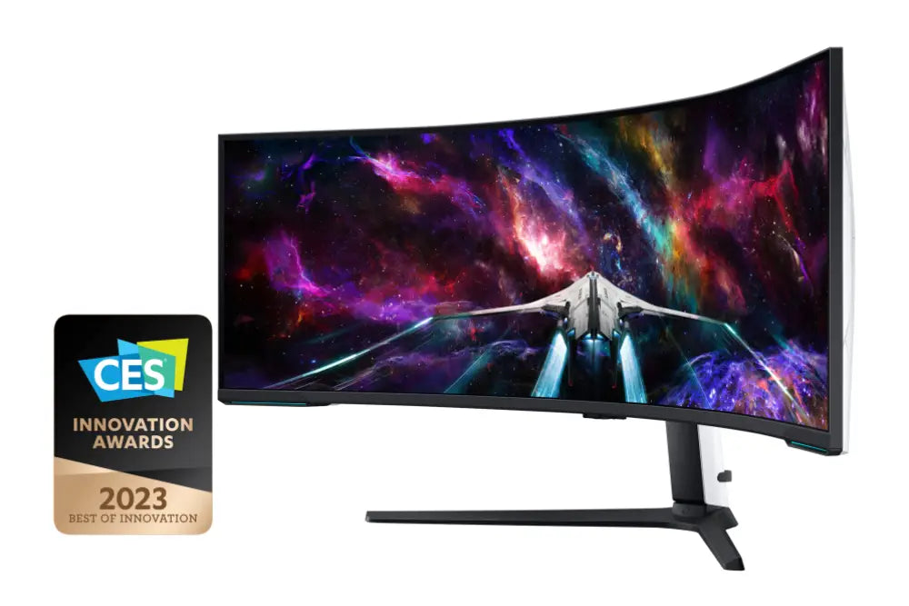 Samsung G95NC LED display 144.8 cm (57") 7680 x 2160 Pixeles Dual UHD Negro. Blanco - detalle