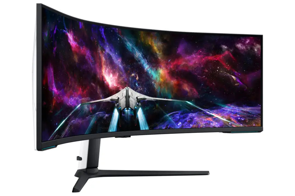 Samsung G95NC LED display 144.8 cm (57") 7680 x 2160 Pixeles Dual UHD Negro. Blanco - detalle