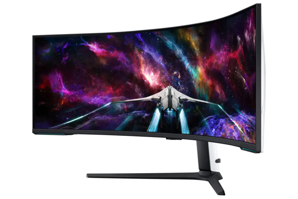 Samsung G95NC LED display 144.8 cm (57") 7680 x 2160 Pixeles Dual UHD Negro. Blanco - detalle