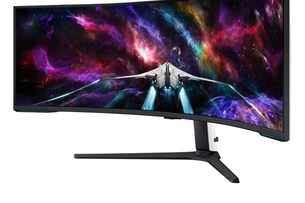 Samsung G95NC LED display 144.8 cm (57") 7680 x 2160 Pixeles Dual UHD Negro. Blanco - detalle