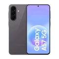 Teléfono inteligente Samsung Galaxy A57 5G en gris con pantalla de 6.7 pulgadas, 256GB de almacenamiento y 8GB de RAM.