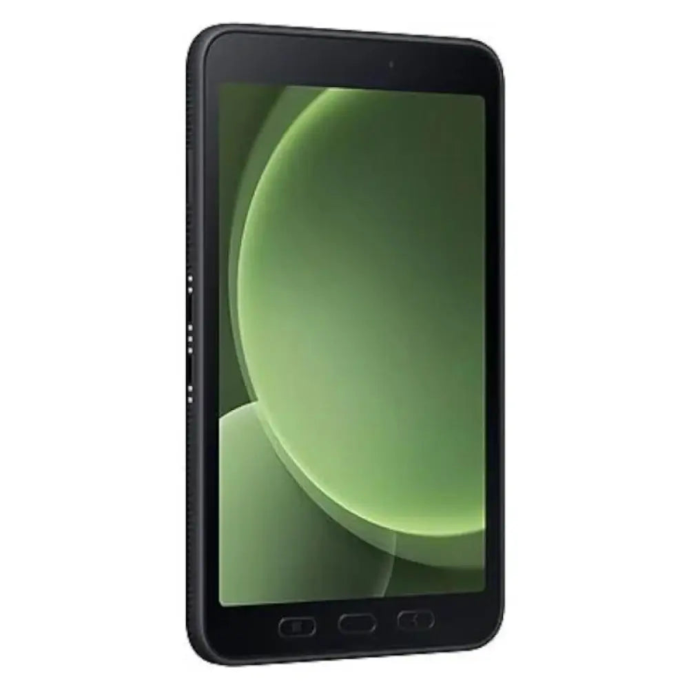 Tableta Samsung Galaxy Tab Active5 5G EE de 128GB en color verde, vista frontal con pantalla y diseño resistente