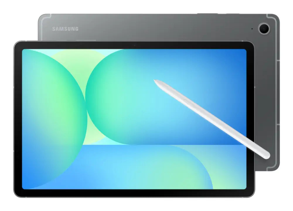 Tableta Samsung Galaxy Tab S10 FE Wi-Fi en color negro, mostrando la pantalla grande y el diseño delgado del dispositivo.
