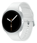 Reloj inteligente Samsung Galaxy Watch8 LTE de 40 mm en color plateado, con pantalla y pulsera de silicona.