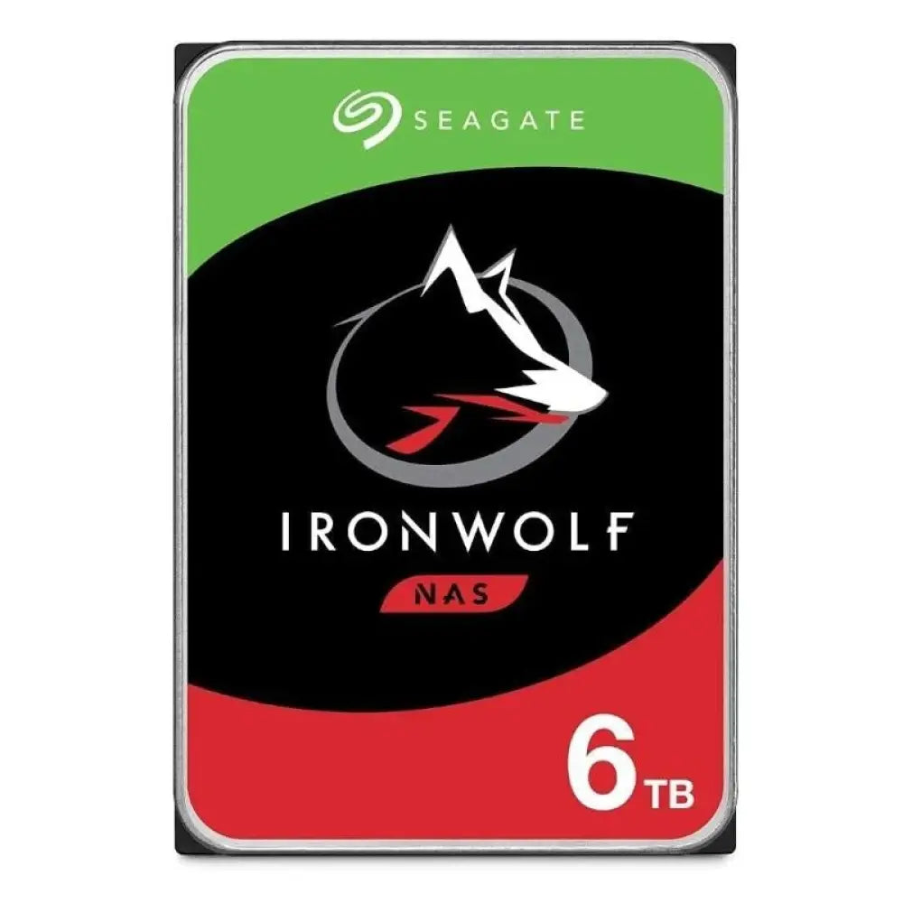 Disco duro interno Seagate IronWolf NAS ST6000VN006 de 6TB de 3.5 pulgadas y interfaz SATA3, para almacenamiento en red.