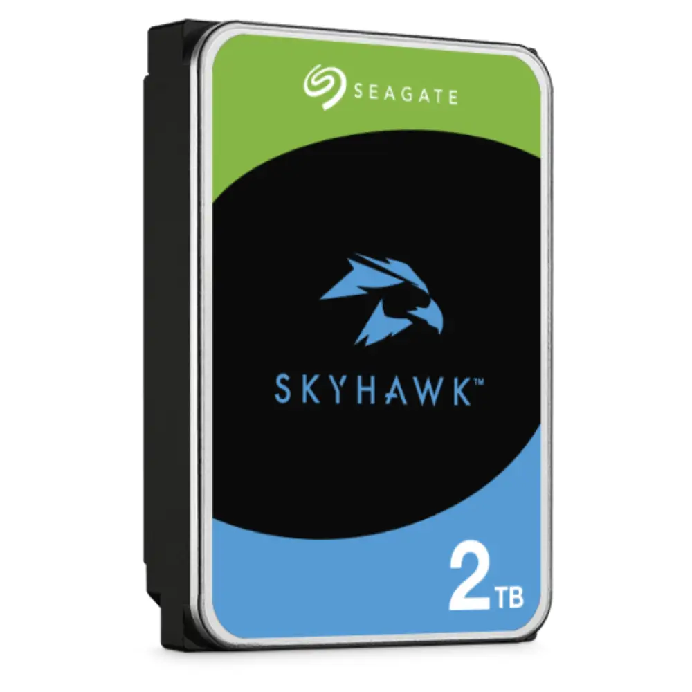 Disco duro interno Seagate SkyHawk de 2 TB, 3.5 pulgadas, 256 MB de caché y conexión Serial ATA III.