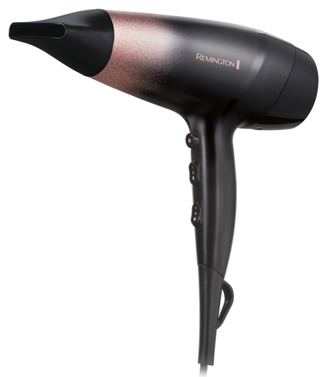 SECADOR REMINGTON D5305 2200W 3 TEMPERATURAS DIFUSOR NEGRO Y ROSA