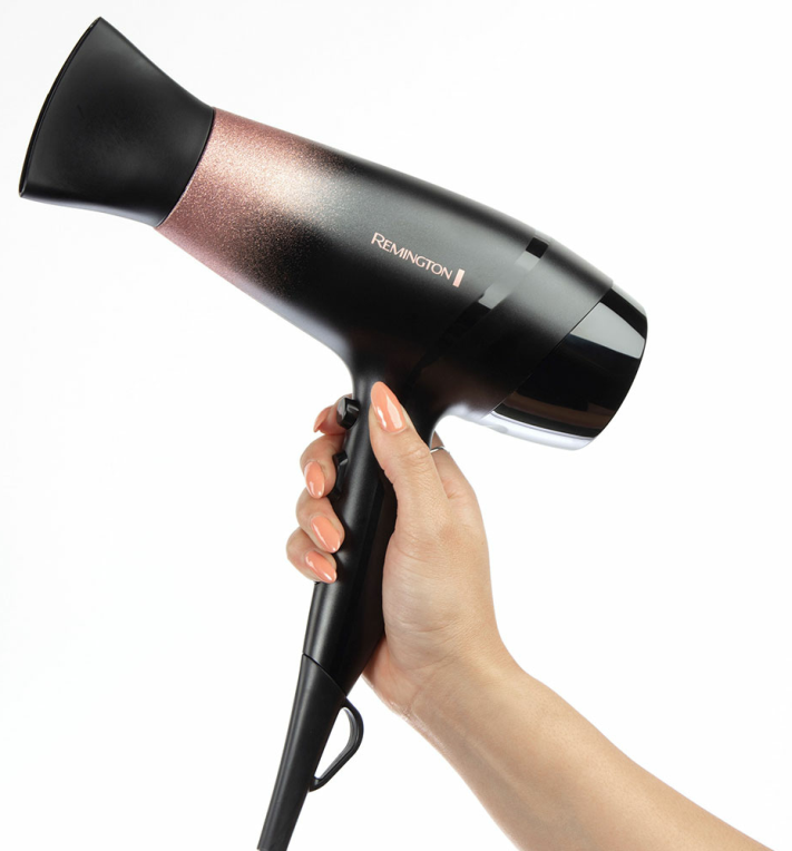 SECADOR REMINGTON D5305 2200W 3 TEMPERATURAS DIFUSOR NEGRO Y ROSA - detalle